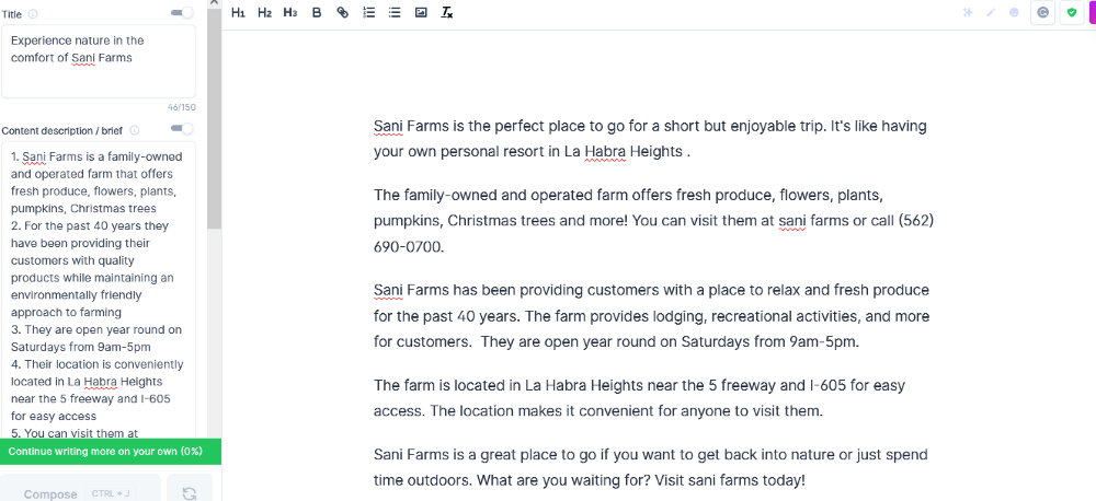 Jarvis Long-Form Assistant template- how to write a brochure