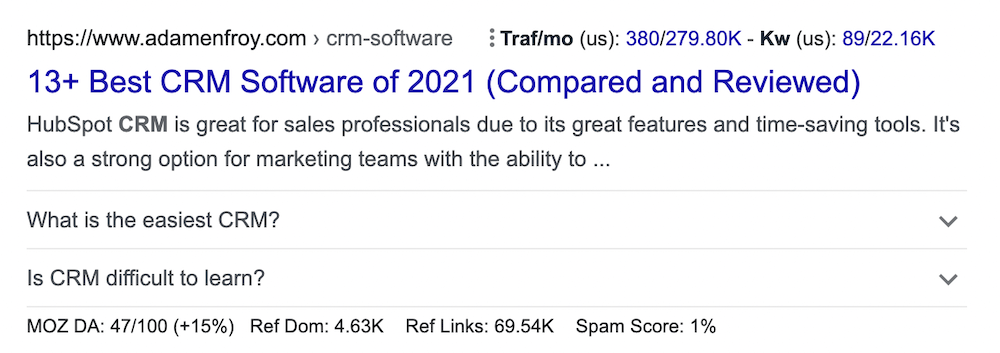 Adam Enfroy SEO title example