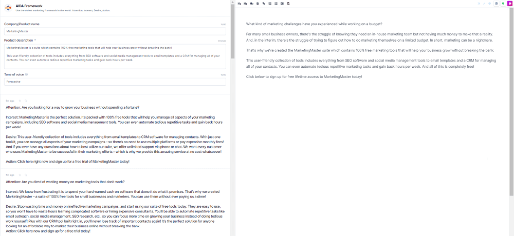 Jarvis AIDA Template For Marketing Emails