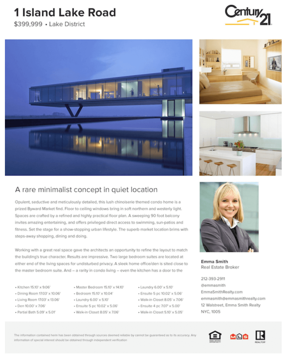 Example property listing