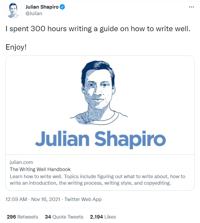 Julian Shapiro- How to make a tweet go viral