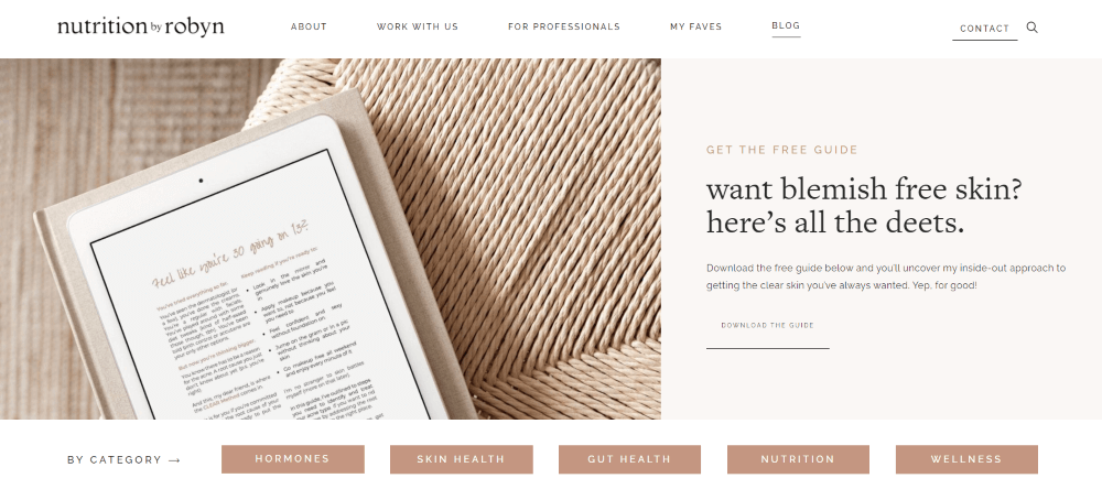 Nutrition by Robyn- How to monetize a blog