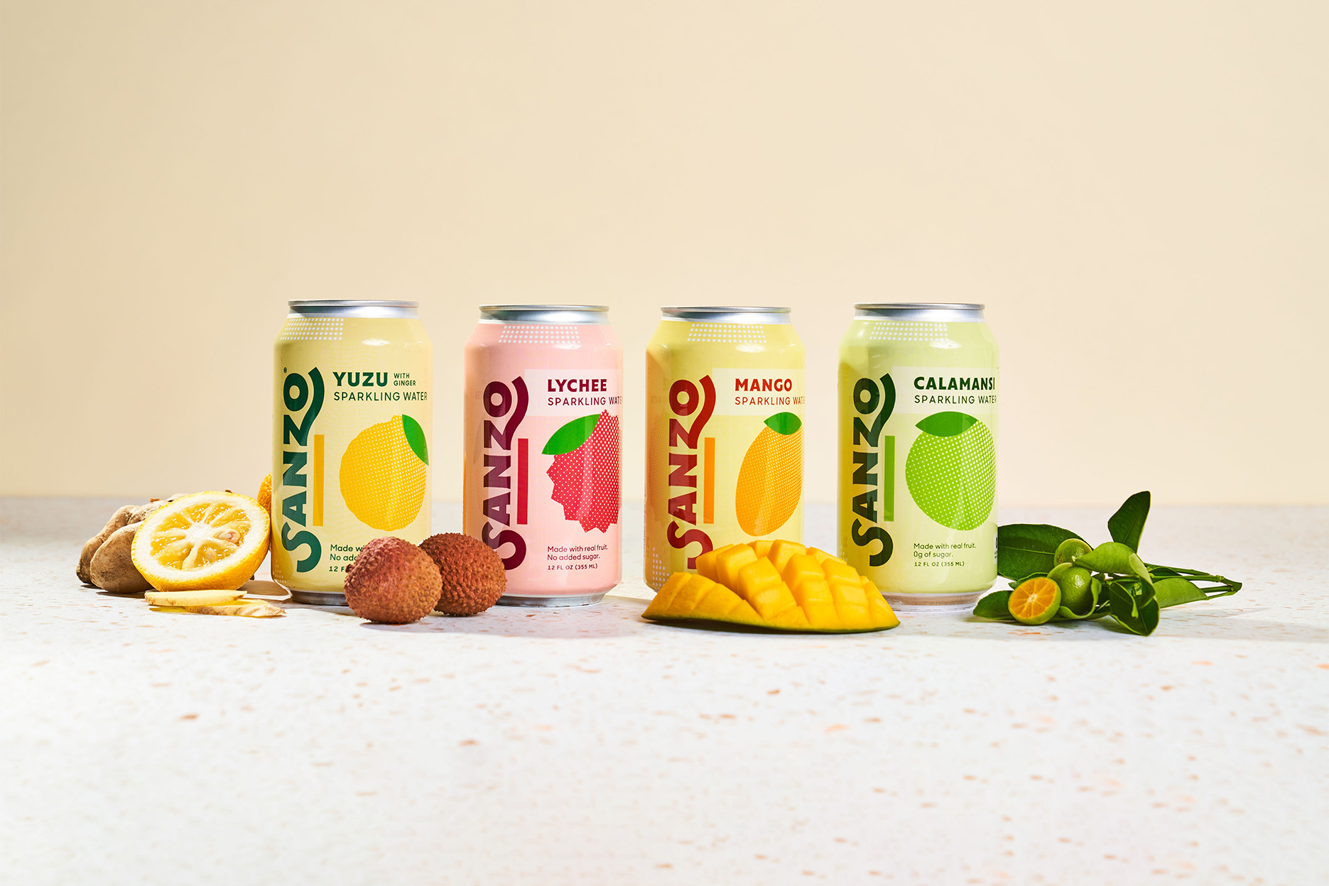 Sanzo founder Sandro Roco holding Sanzo sparkling water