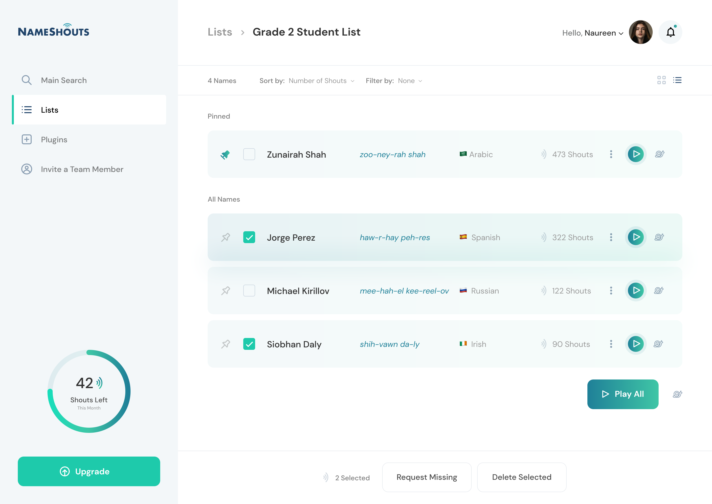 List view, a new way to handle name pronunciation