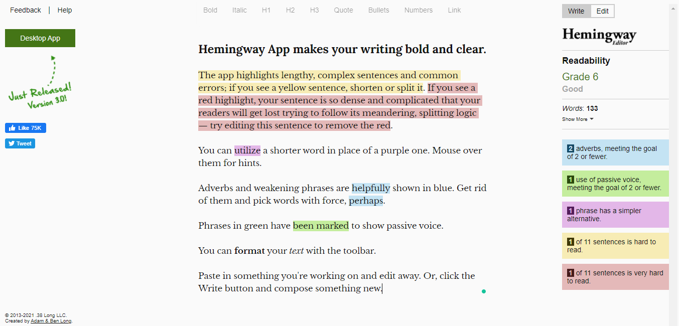 Hemingway Editor