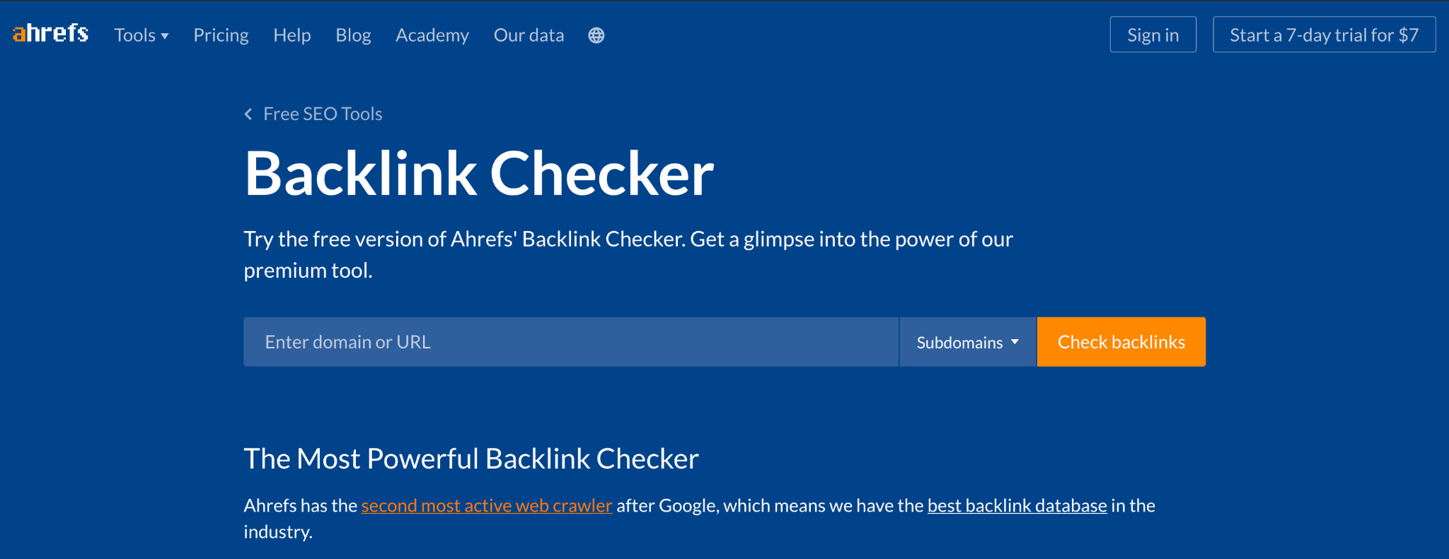 Ahrefs Backlinks Checker