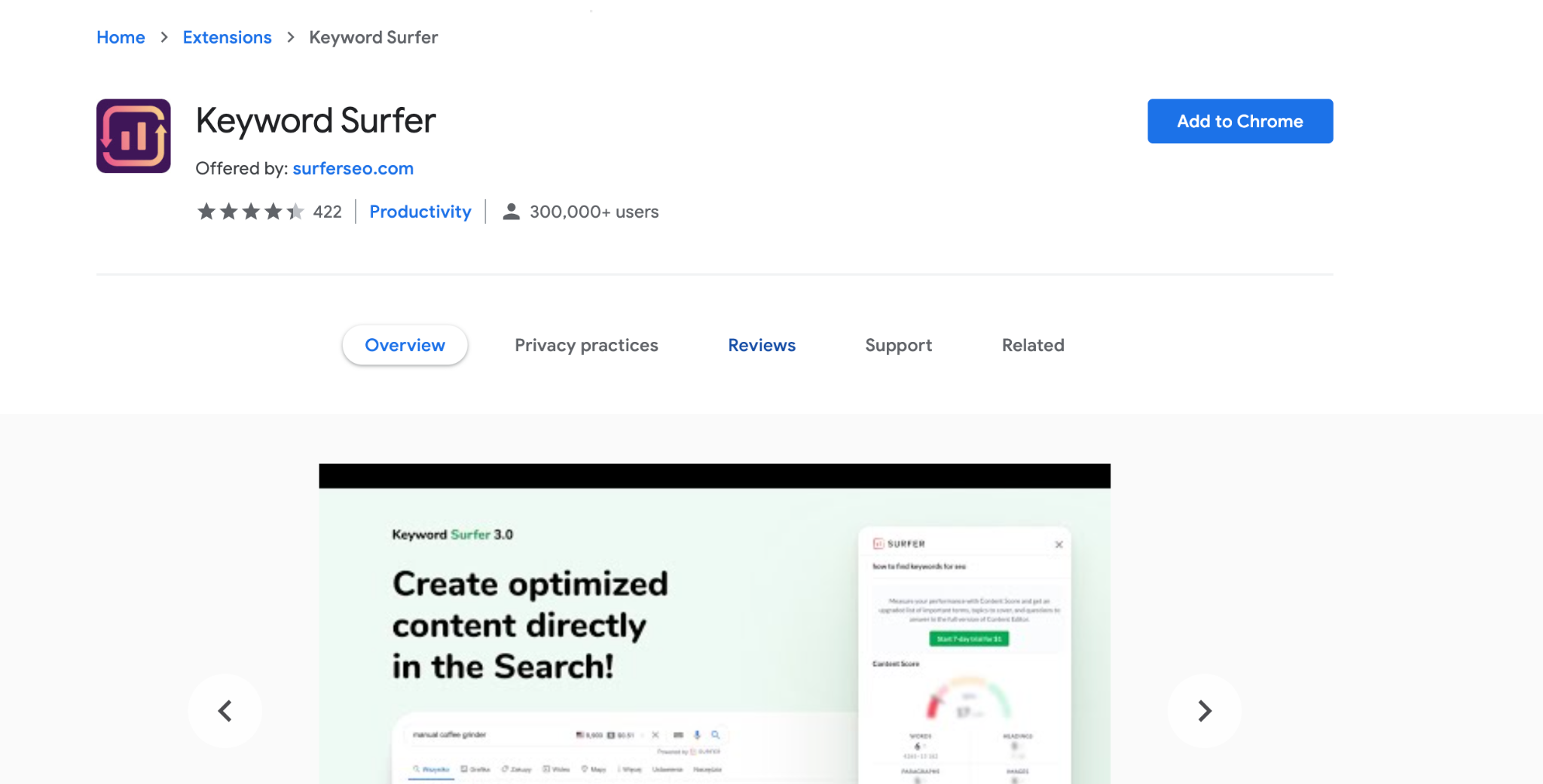 Keyword Surfer Chrome Extension