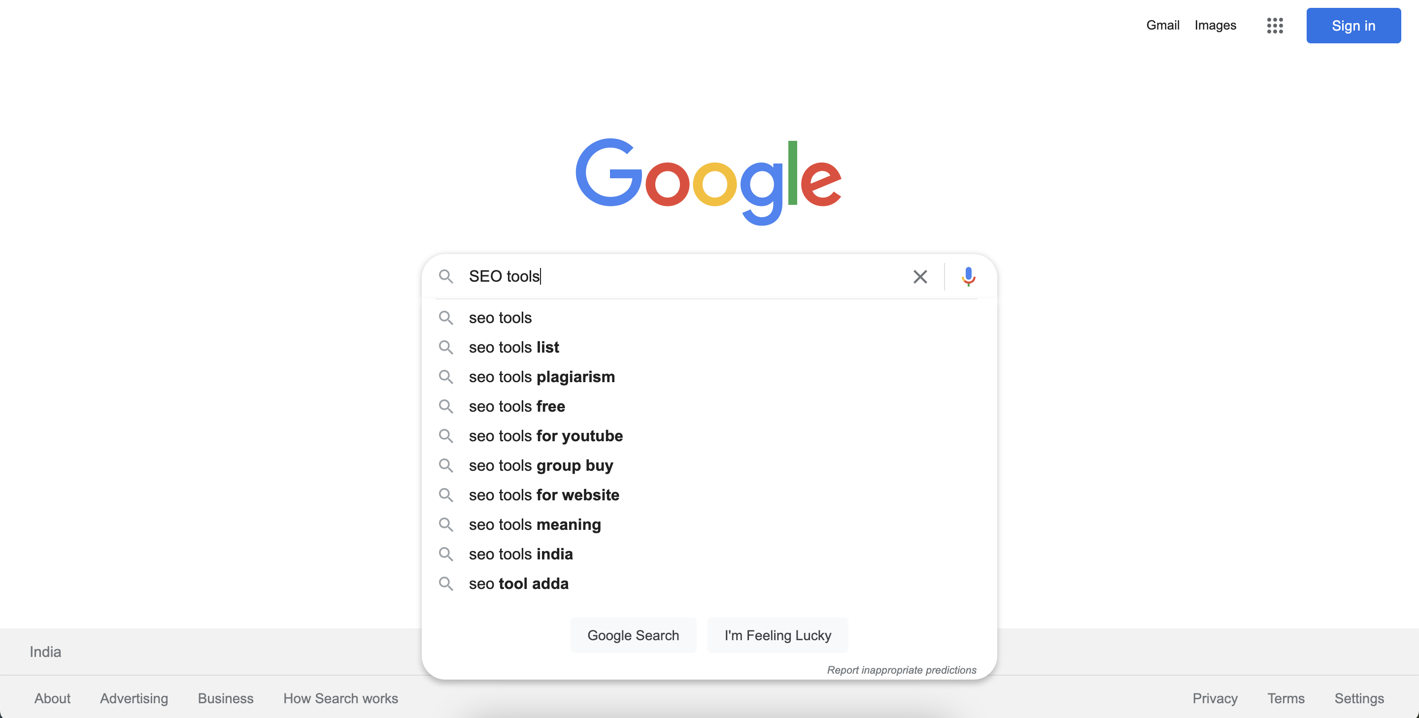 SEO Tools Example