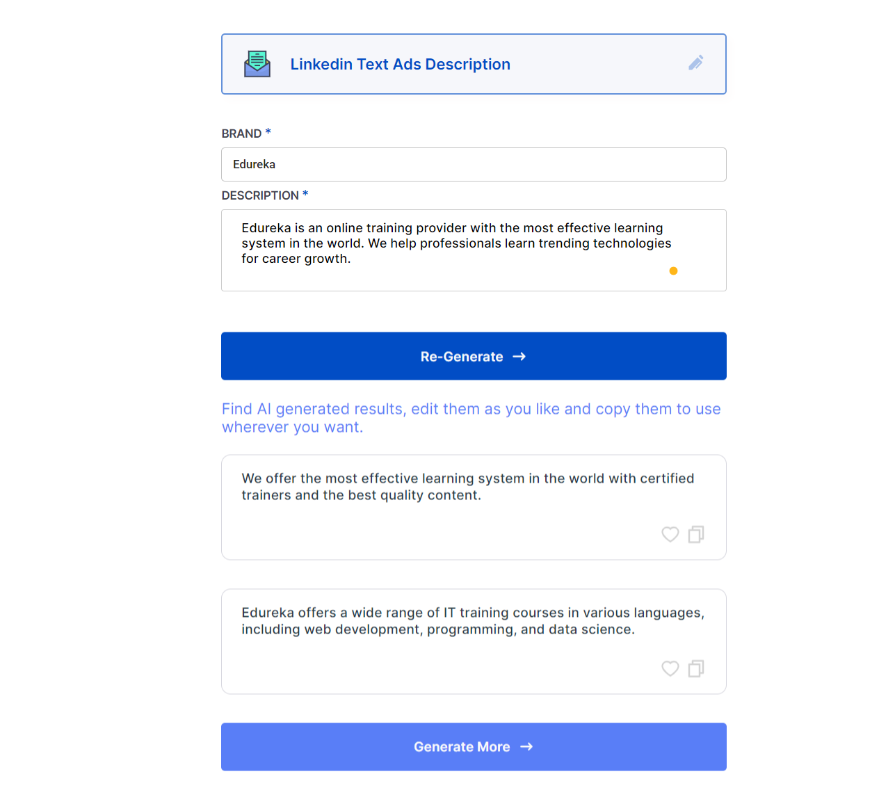 Linkedin text Ads Description