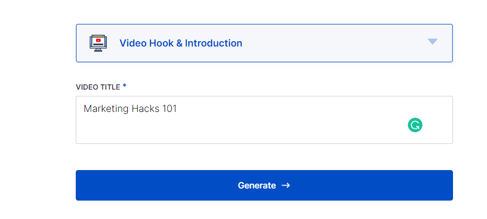 Video hook & introduction
