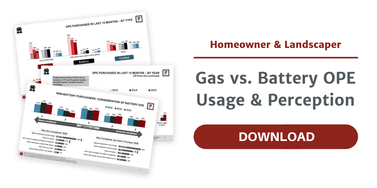 Homeowner and Landscaper Gas vs Battery OPE Usage and Perception, Download