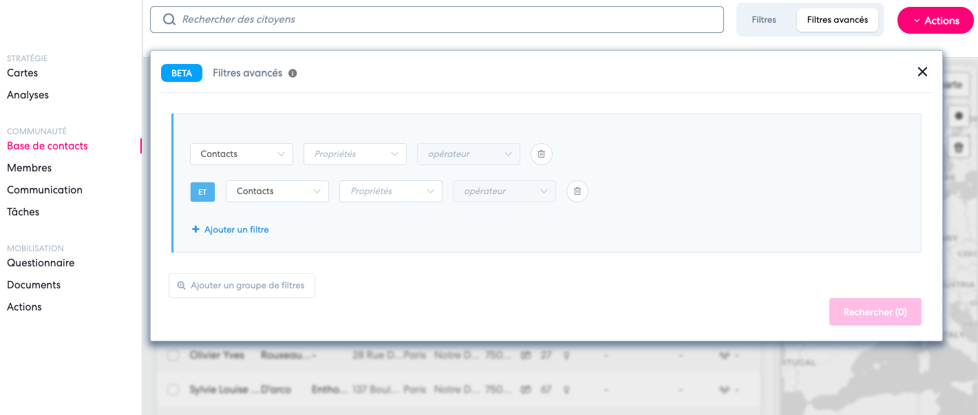 filtres avancés nouveauté plateforme web qomon