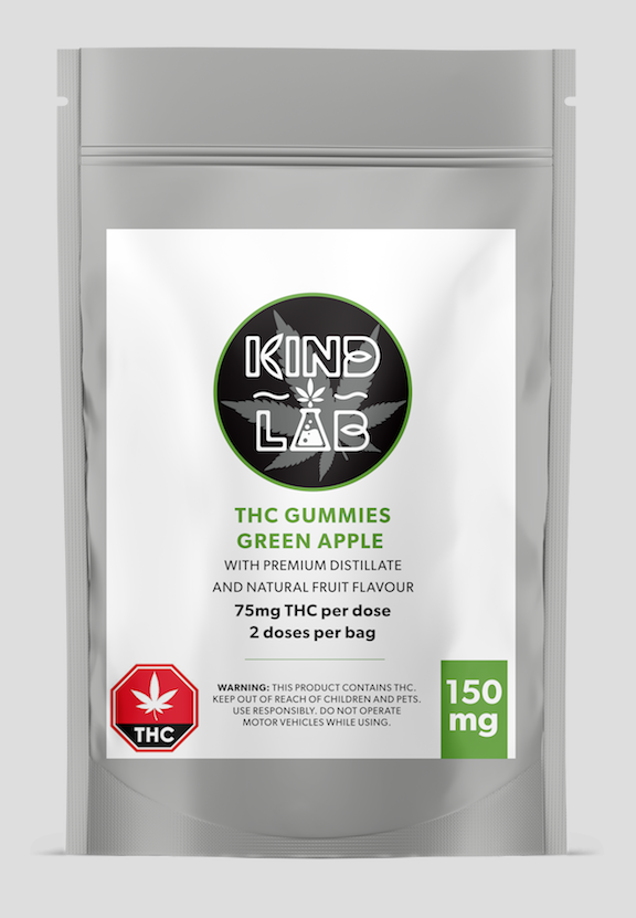 Kind Lab Gummies 150mg THC - Green Apple