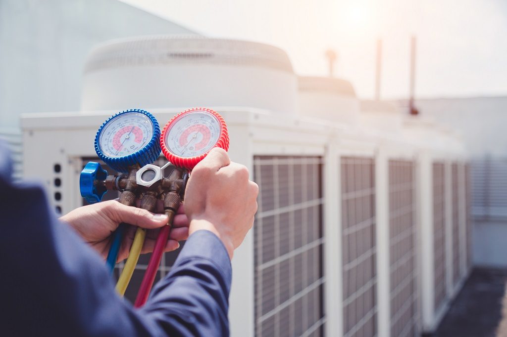 pressure testing of air conditioners.