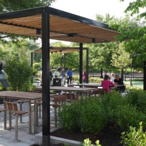 This open air workspace in naperville illinois is a great example of using landscaping to improve employee satisfaction.