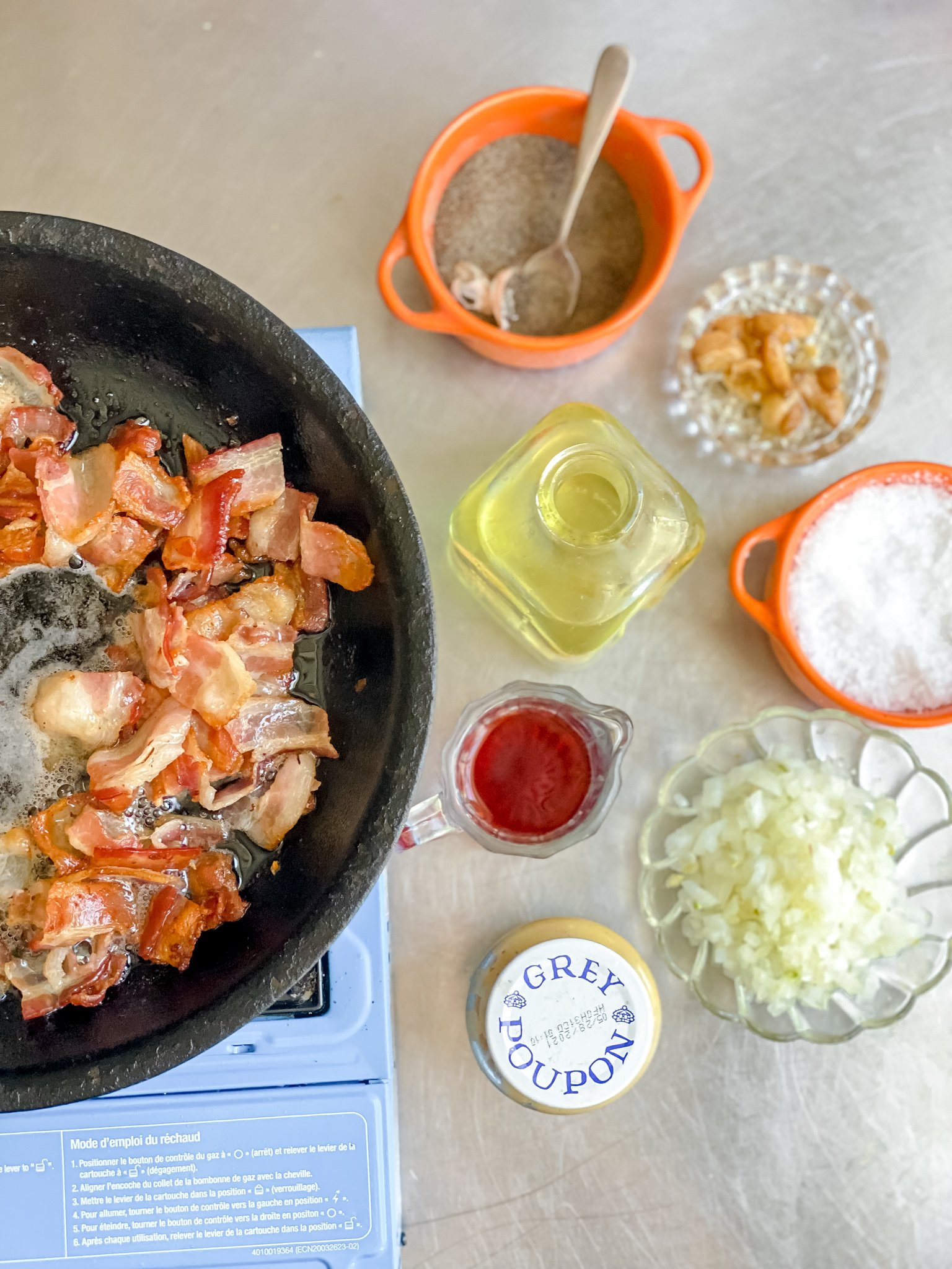 Warm Dijon Bacon Vinaigrette