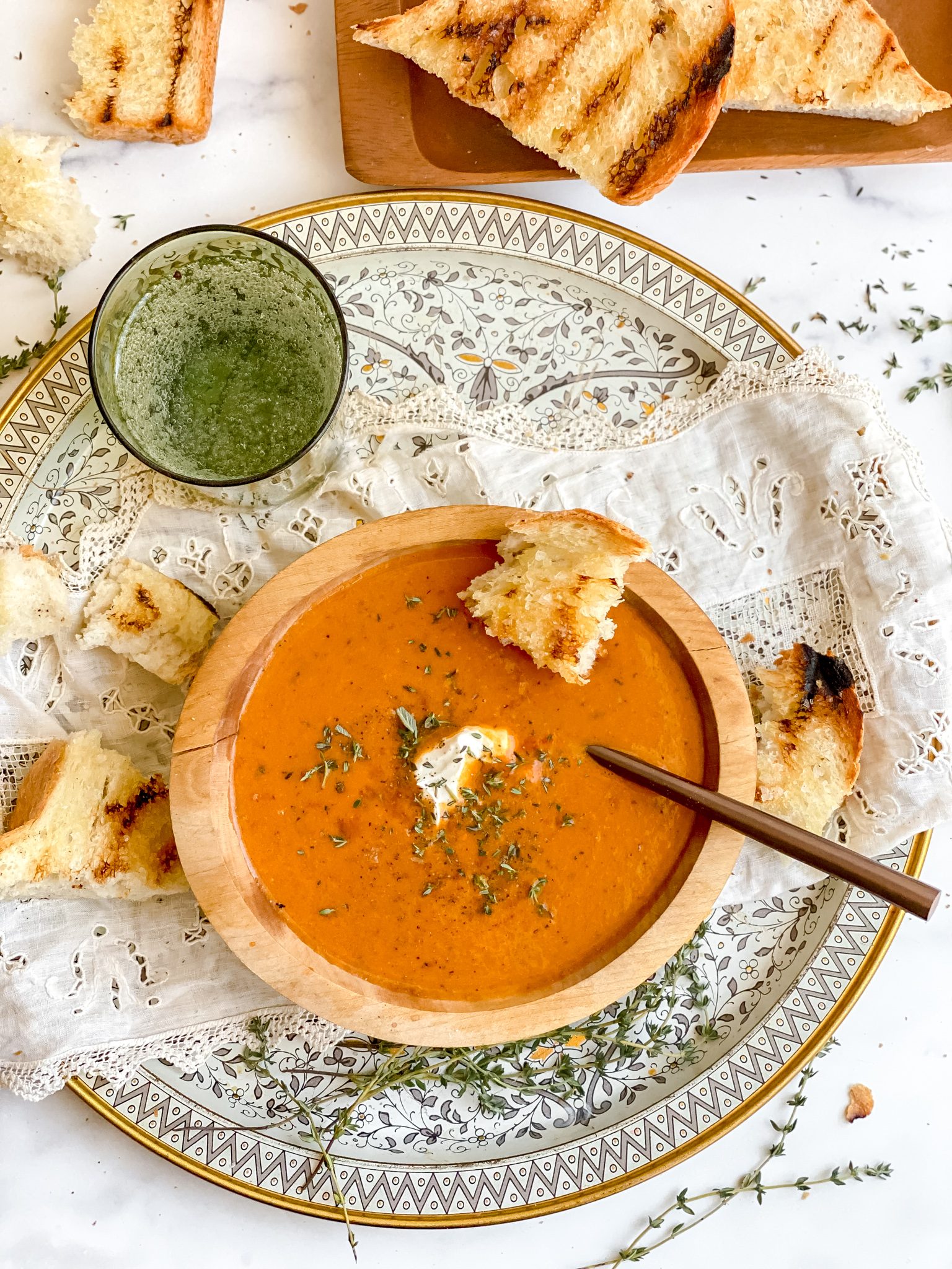 Roasted Tomato Soup With Grilled Bread