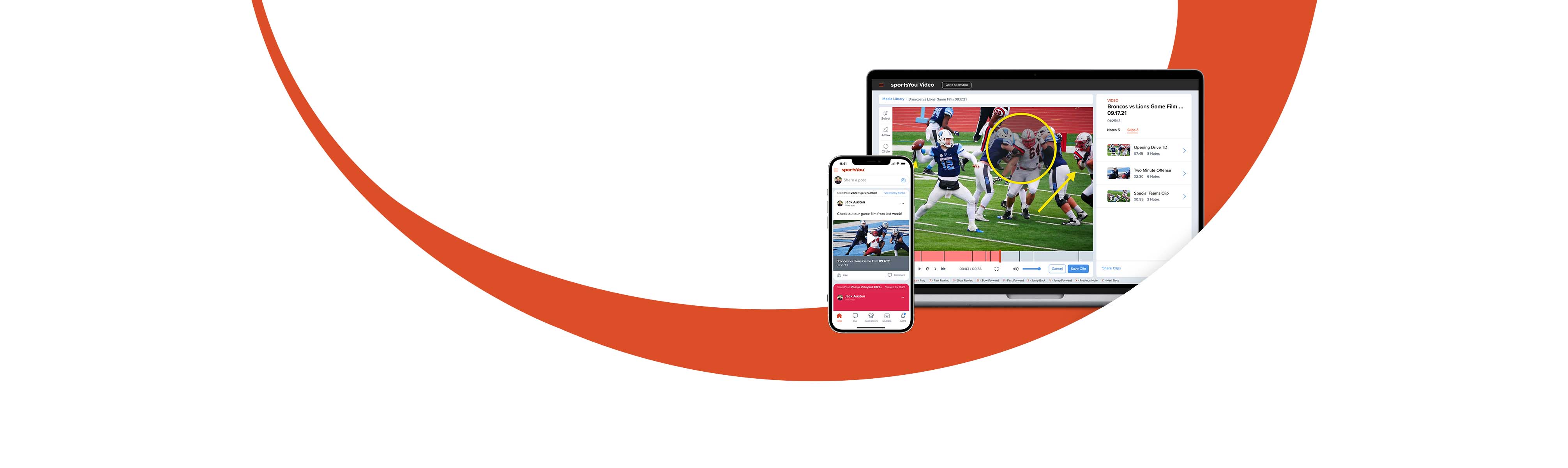 sportsYou and sportsYou Video apps on mobile and desktop.
