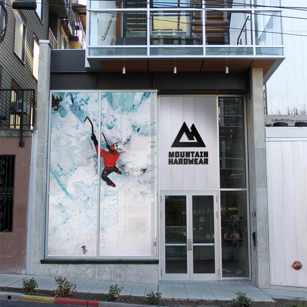 Mountain Hardwear store front graphics design