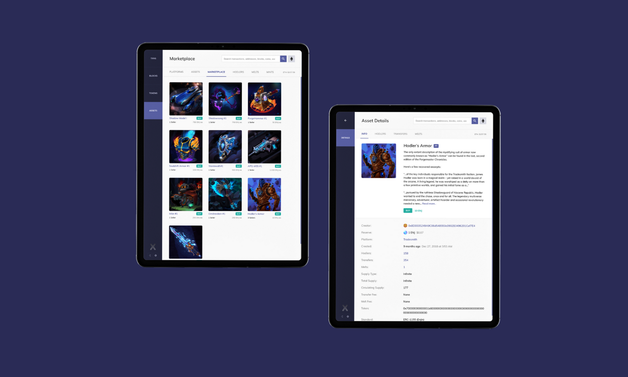 Enjin Marketplace blockchain item trading