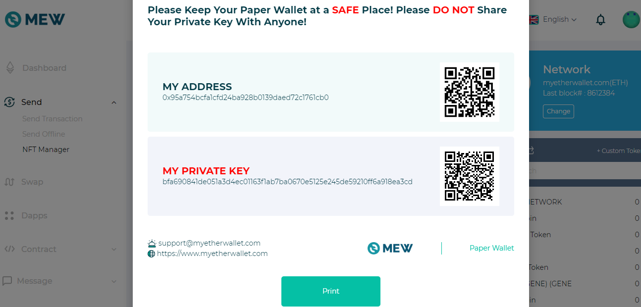 Ethereum paper wallet