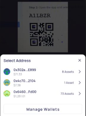 The Enjin Wallet shows a list of crypto addresses.