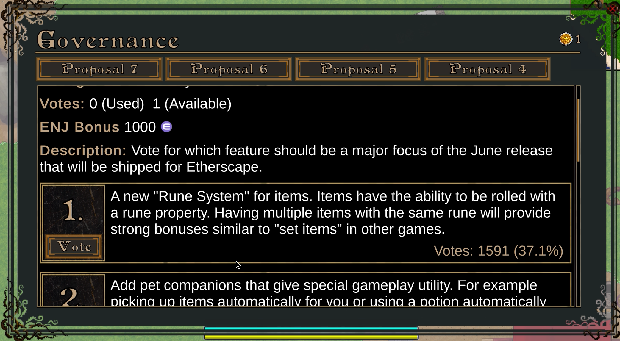 etherscape governance proposal