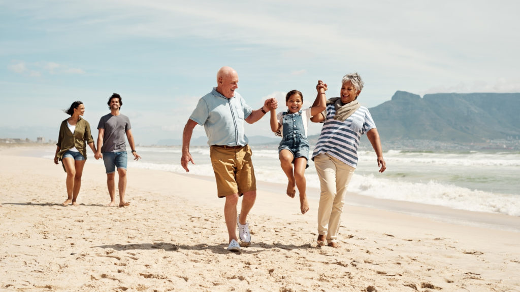 Patients having fun on the beach