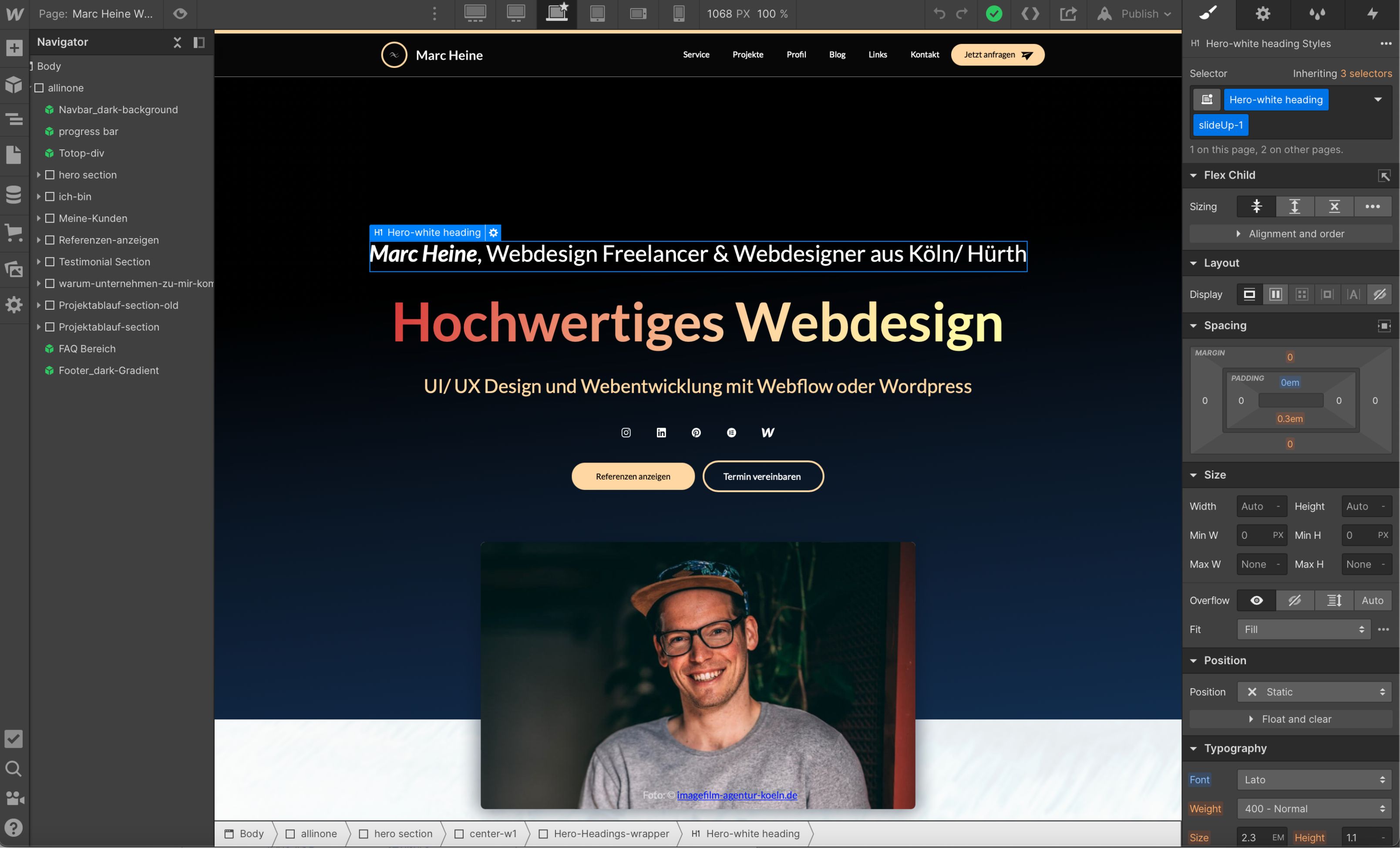 Marc Heine Website Screenshot