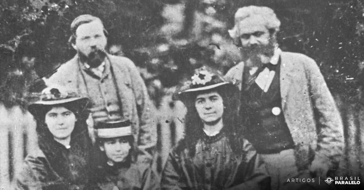 Marx, Engels e família - pensadores do socialismo científico