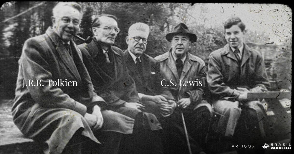 The Inklings - foto de C.S. Lewis com Tolkien e colegas