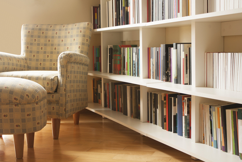 book shelf and chair