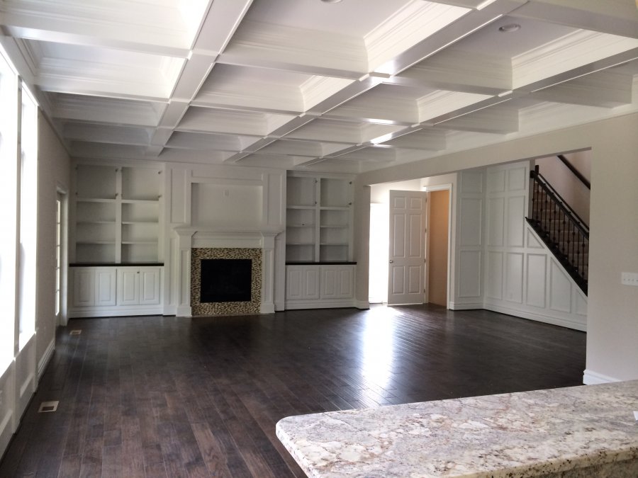 step ceiling inside living room