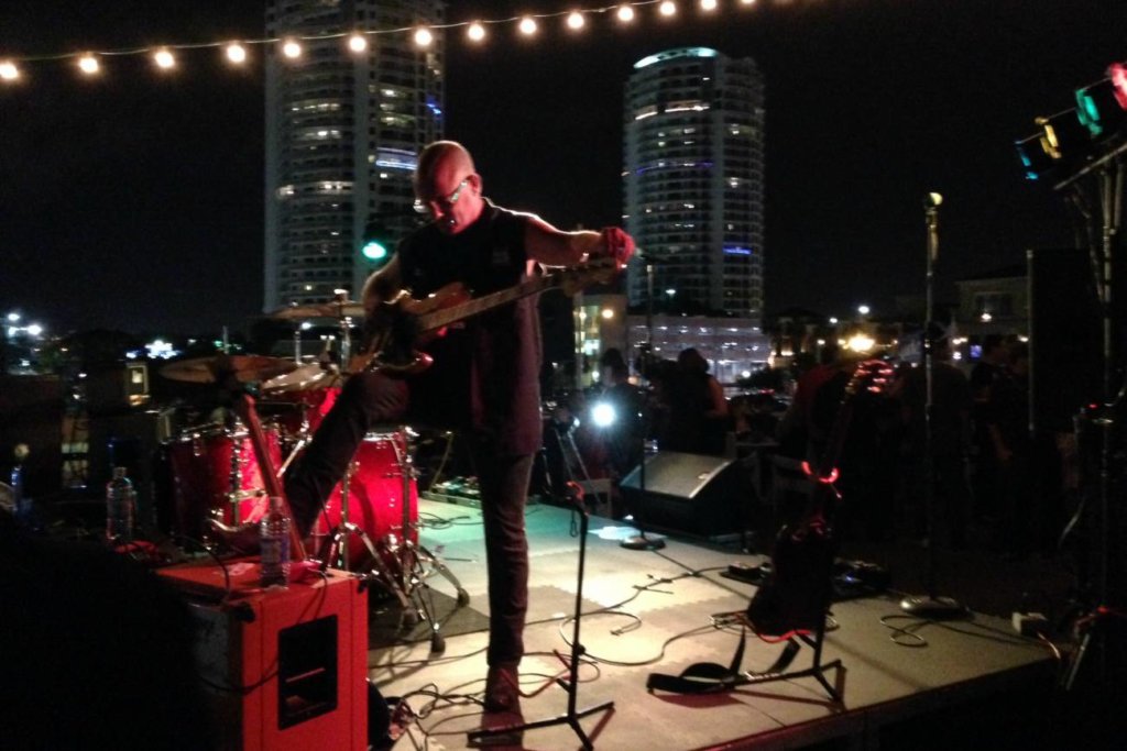 guitar tuner on stage