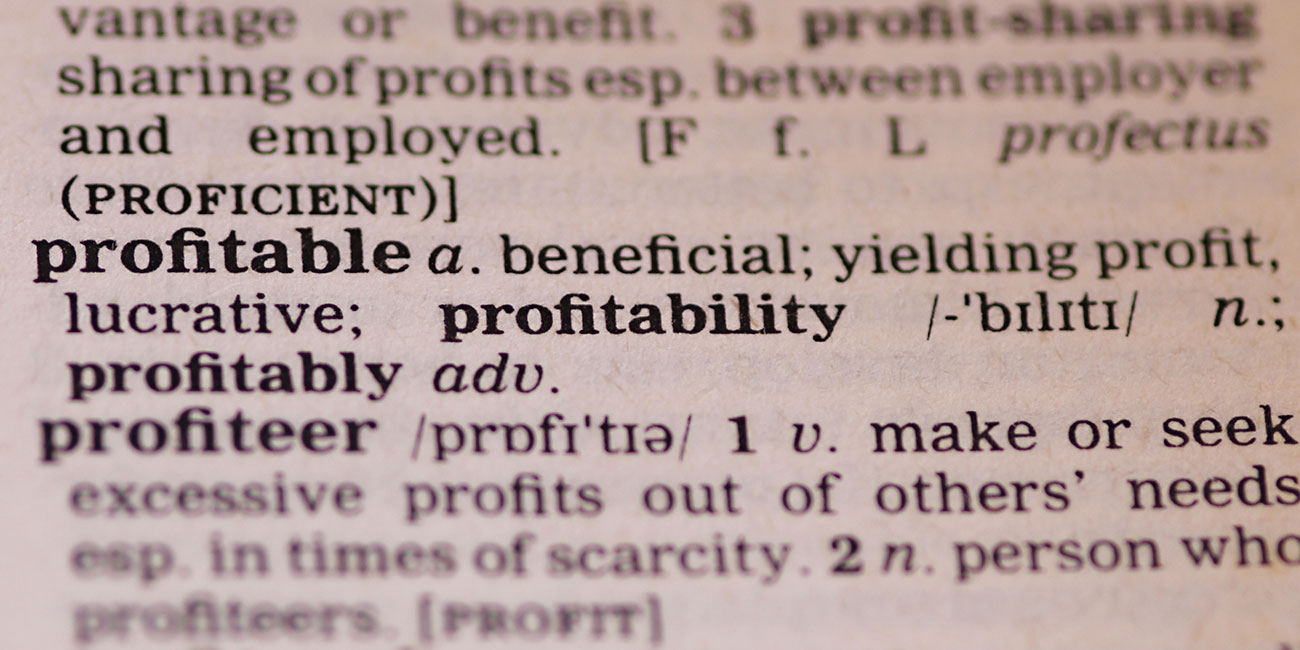 definition of profitable from dictionary page