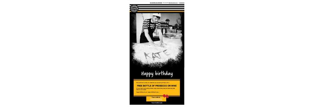 Image example of a marketing email
