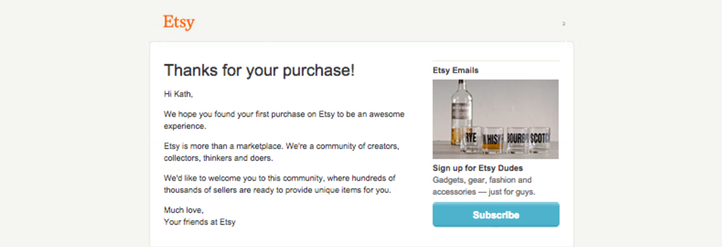 Image example of a marketing email