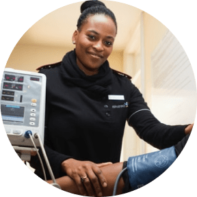 nurse caring for patient 