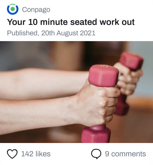 screenshot of workout video in conpago app