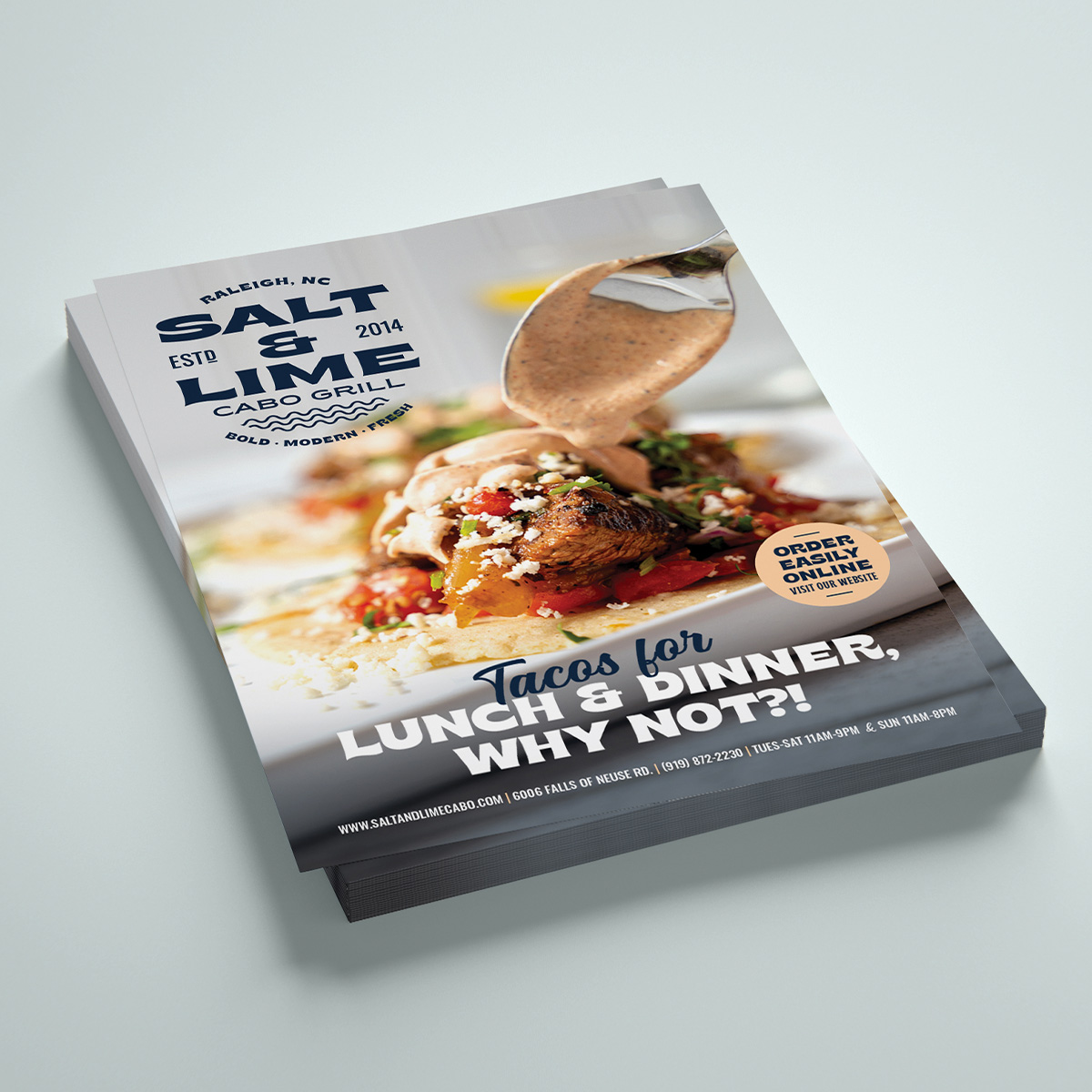 Salt & Lime Cabo Grill restaurant in Raleigh, NC ad design for Raleigh Magazine by Margaret McNealy, McNealy Design