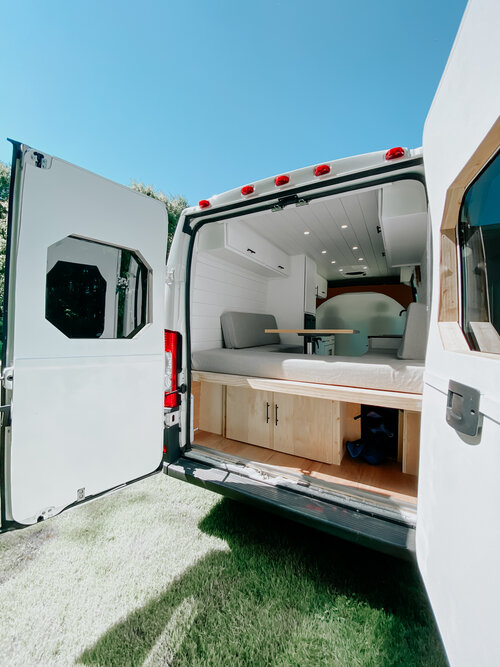 Kara and Cole’s Modern Honeymoon 159 Extended ProMaster Van Conversion the van conversion guide e-book