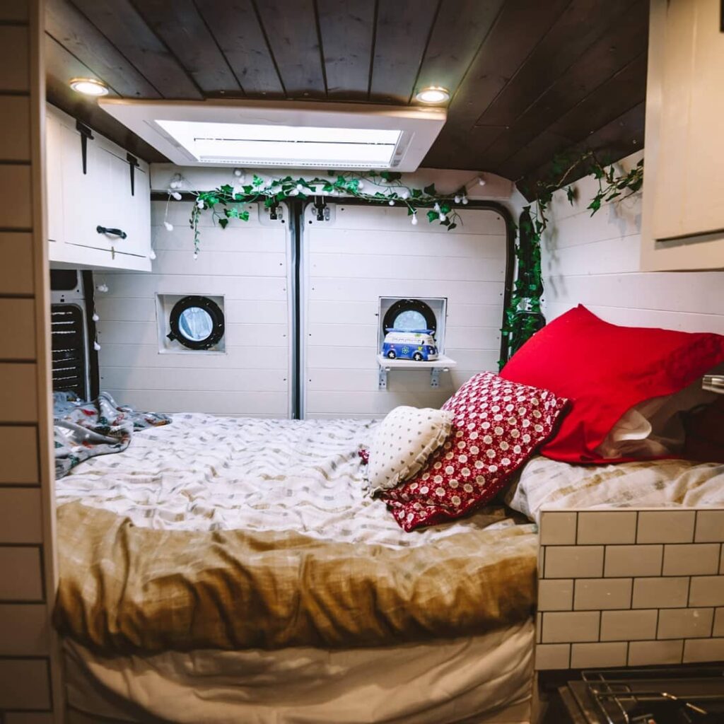 Peugeot van conversion fixed double bed