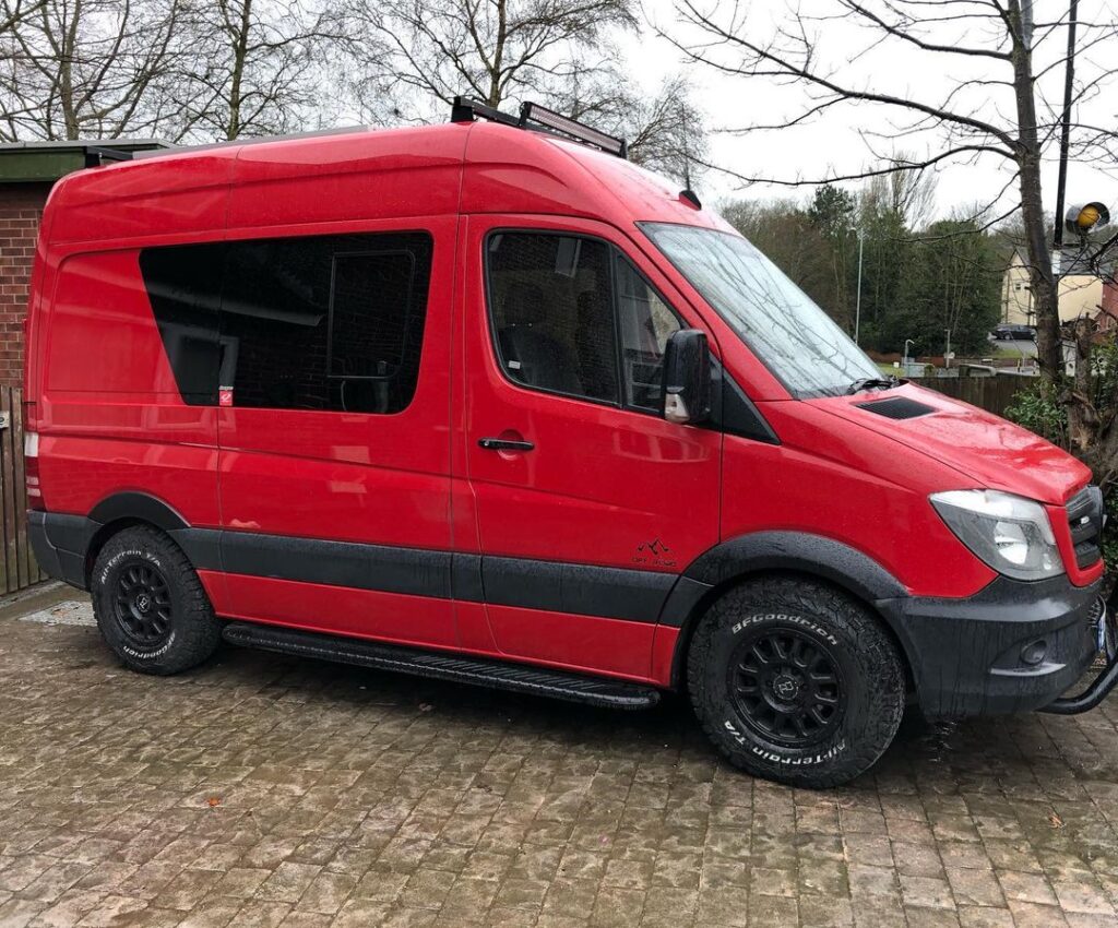 red mercedes sprinter