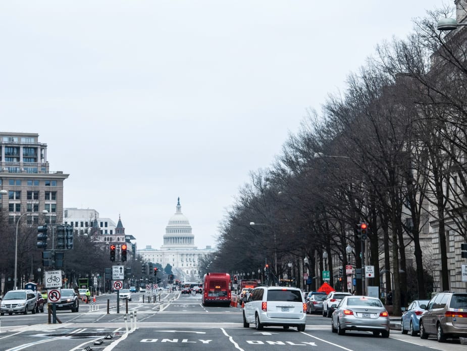 Busy street of Washington, DC