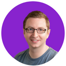 A headshot of Jeff McNeil on a Qeepsake Purple Background, Qeepsake's CEO & Co-Founder