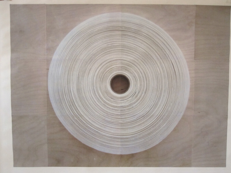 Paper Reel #1 | photocopy transfer, acrylic, 40 x 26 inches, 2011