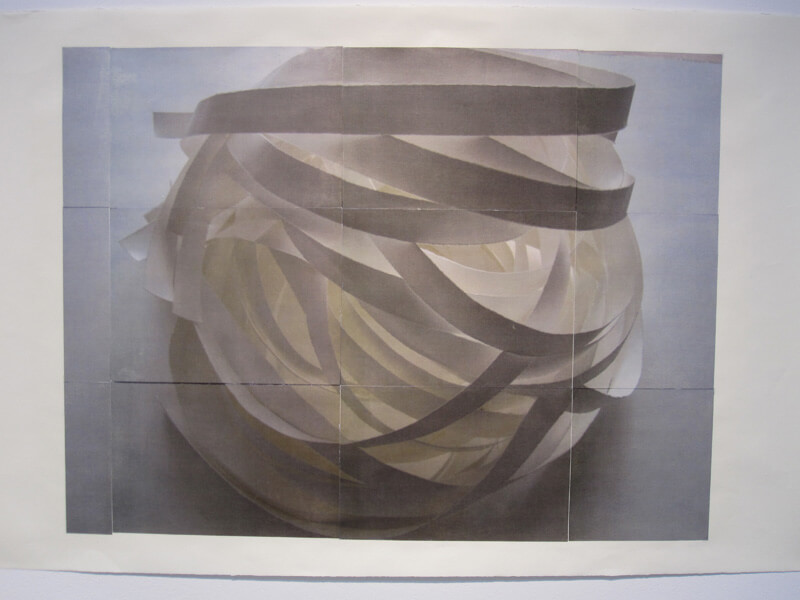 Luminous Sphere #1 | photocopy transfer, acrylic, 40 x 26 inches, 2011
