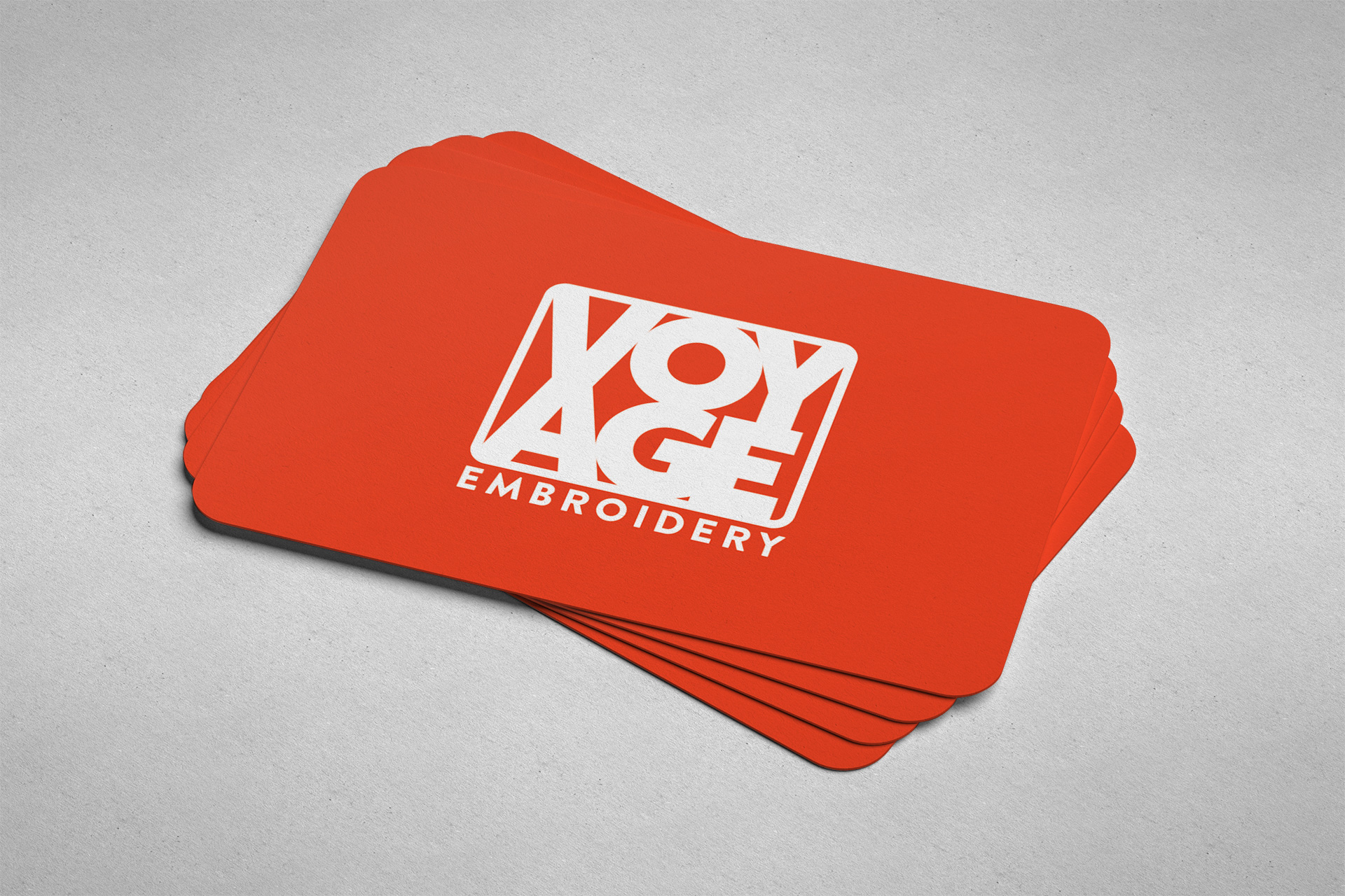 Mock up image of red business card front