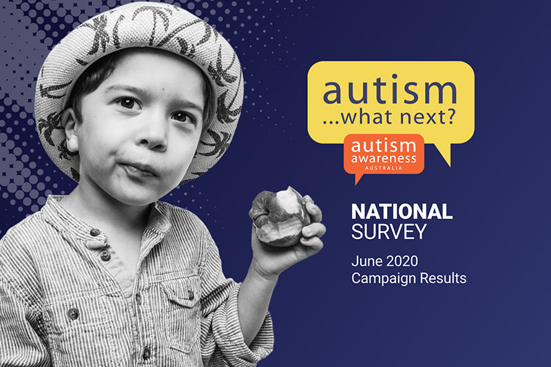 Boy with autism holding apple