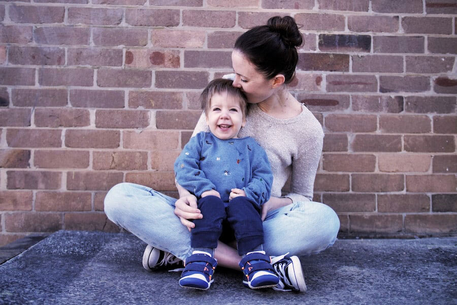 Mum with small child on lap